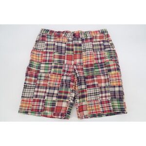 Vintage Polo Ralph Lauren Men's 36 Madras Plaid Patchwork Shorts 9" Inseam